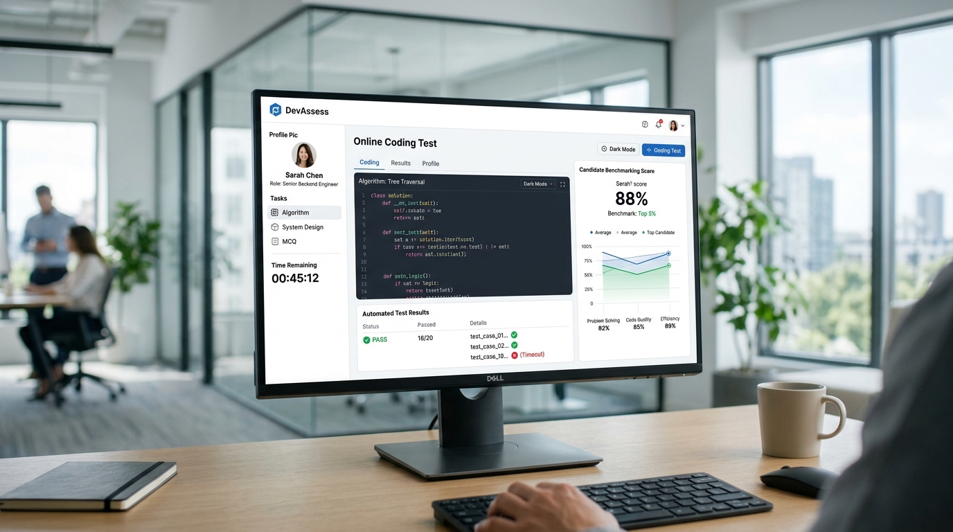 Technical coding assessment IDE visualization