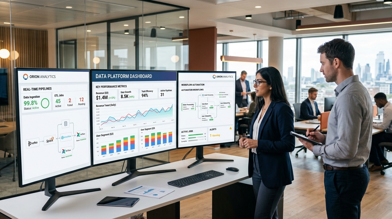 Sleek data analytics dashboard charts visualization